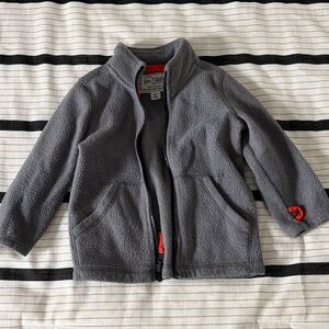 Gray Kids' Fleece Jacket with Orange Trim